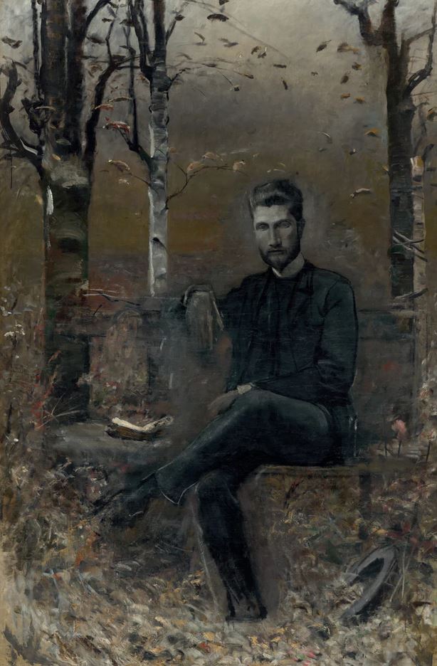 László Mednyánszky, “Zsigmond Justh in the Park” (1889), public domain