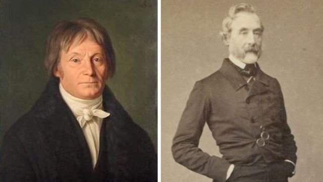 Johann Joseph von Görres (a sinistra, 1776-1848, credits) e Henri-Roger Gougenot des Mousseaux (a destra, 1805-1876, credits).