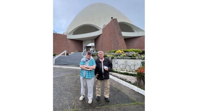 Willy Fautré and Massimo Introvigne visiting the Bahá’í temple in Panama City, the oldest in Latin America, a symbol of religious pluralism and religious liberty Panama wants to strongly affirm.