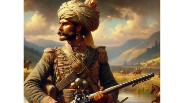 Arnold Paole nei suoi anni da militare. Elaborazione AI da ritratti idealizzati coevi.