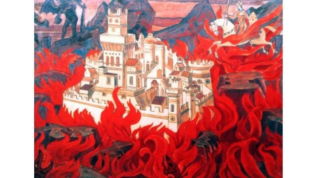 Nicholas Roerich, “The Enchanted City” (1919?).