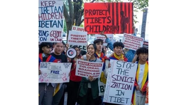 Tibetan Buddhists protesting Chinese repression in New York. From X.