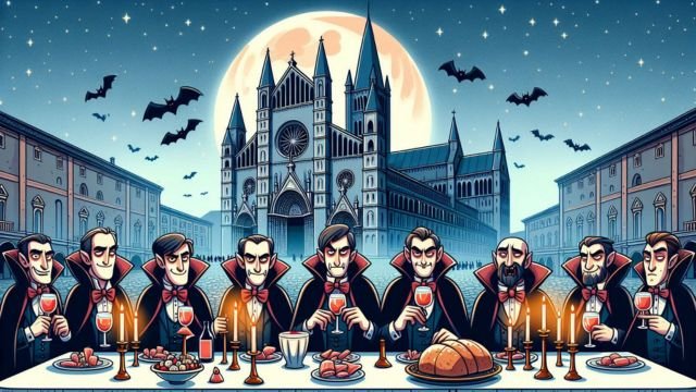 In chiusura della sua relazione alla Occult Convention parmense, Massimo Introvigne ha presentato un omaggio ironico a Parma, AI-generated.