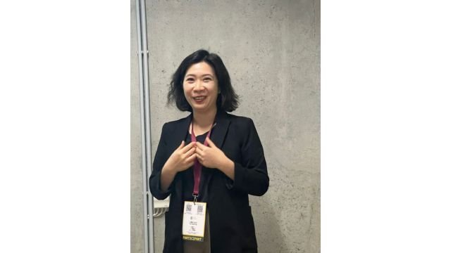  Liu Yin-Chun during her speech.