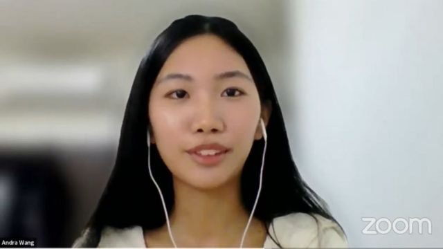 Andra Wang at the webinar.