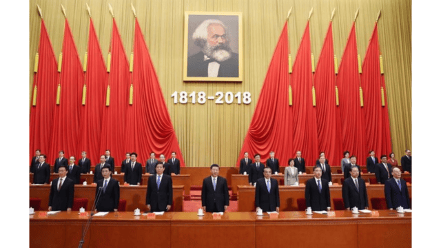 Xi celebrating the 200th anniversary of Marx’s birth in 2018.