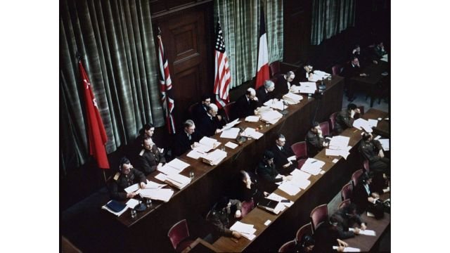 Judges at the 1945–46 Nuremberg trials of Nazi war criminals, a milestone in the journey towards transitional justice. Credits.