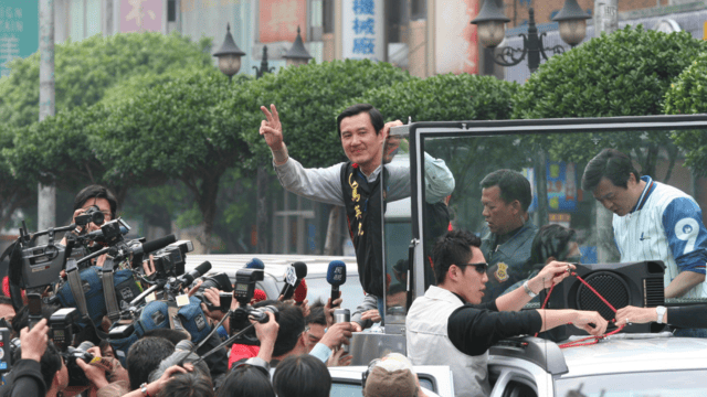 Ma Ying-Jeou during the campaign for the 2008 presidential elections. Credits.