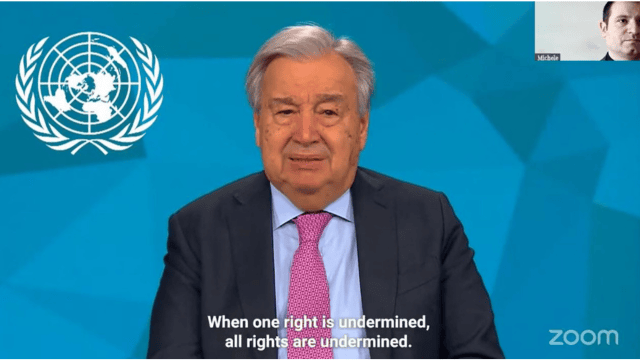 Secretary General Guterres’ video, presented by Michele Olzi.