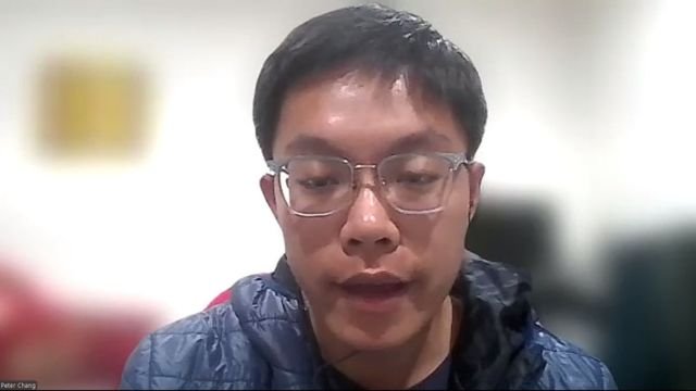Peter Chang speaks at the webinar.