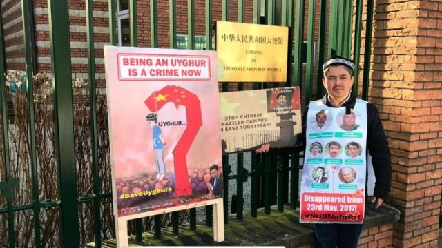 Four years ago, the author protesting in front of the Chinese Embassy.