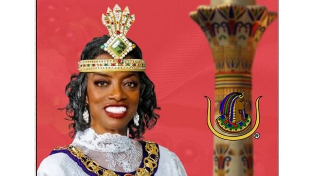 Dr. Karen Wright-Chisolm, the current (50th) Imperial Commandress of the Imperial Court of the Daughters of Isis visiting a temple in Orlando, Florida. From X.