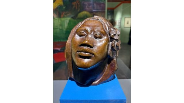 Gauguin’s mask of Teha’amana (Tehura) at the Turin exhibition.