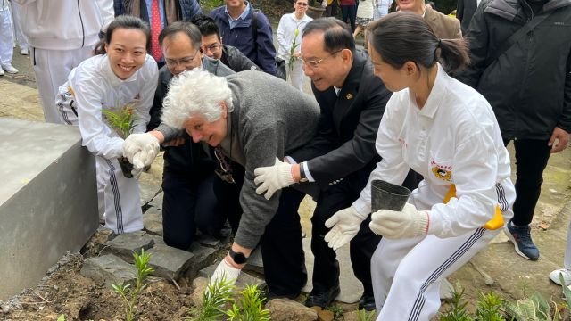 Eileen Barker with Tai Ji Men’s Shifu, Dr. Hong Tao-Tze, planting a tree on January 7, 2024, at the Swiss Mountain Villa, one of the properties that the Tai Ji Men case reduced, as she writes, to “ruined ghosts.”