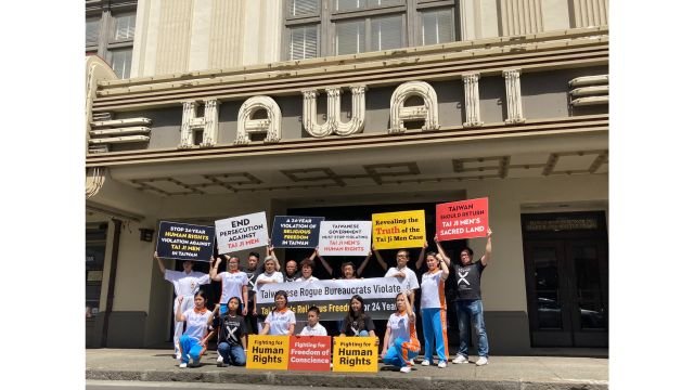 Tai Ji Men protests in Taiwan.