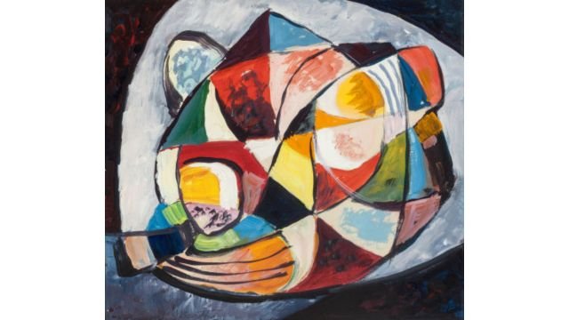 One of the abstract paintings typical of the late Bisttram.