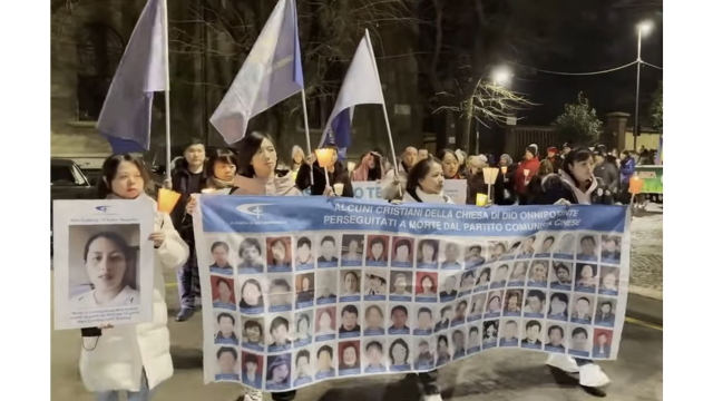 Image 2: CAG members at a peace march in Rho (province of Milan), January 2025. A video of the event was posted on social media. These events and videos are systematically monitored by Chinese agents.
