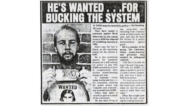 Media on Boyd Ellery’s money-burning.