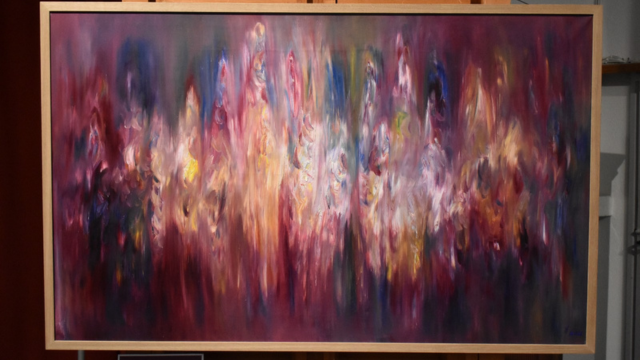 In Ionowa’s painting “Great White Brotherhood” (1955) the Theosophical Masters, previously depicted as bearded figures, have been transformed into shimmering beings of light.