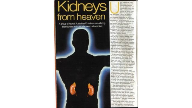 Media coverage of the Jesus Christians’ kidney donations.