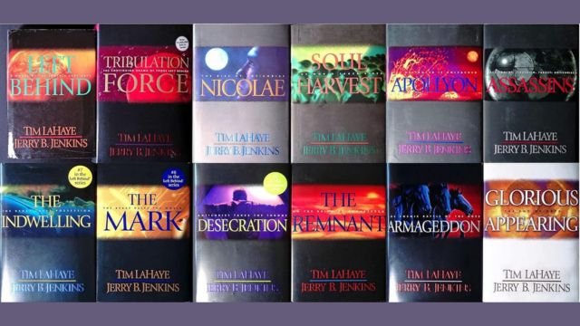 The first twelve volumes of the “Left Behind” series.