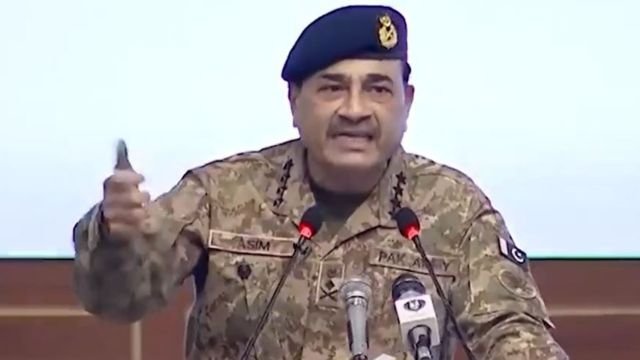 One of General Munir’s inflammatory speeches. Screenshot.