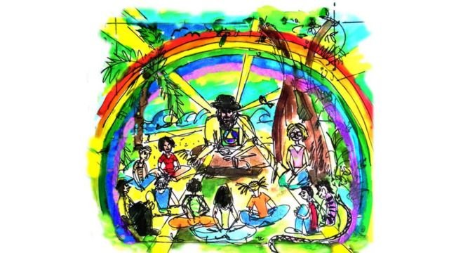 JahRa teaching, artistic representation by students.