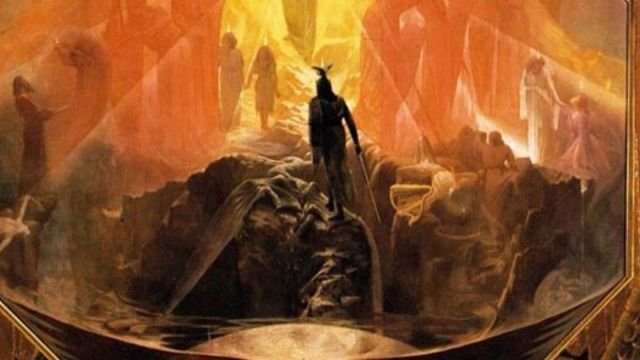 The two children and the warrior who has slain the dragon in “The Path.”