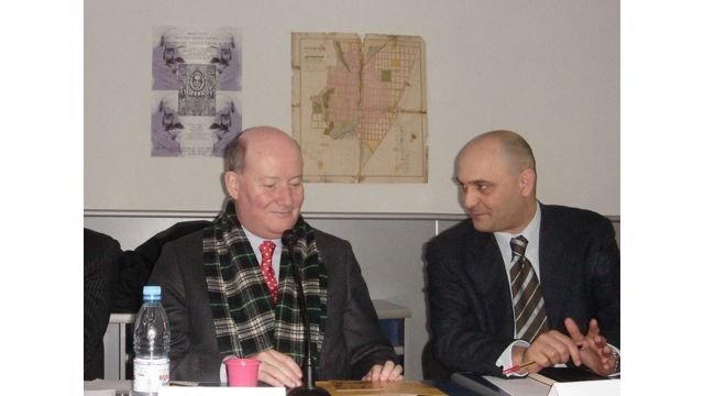 Massimo Introvigne e PierLuigi Zoccatelli a un convegno a Tbilisi, in Georgia, nel 2007.