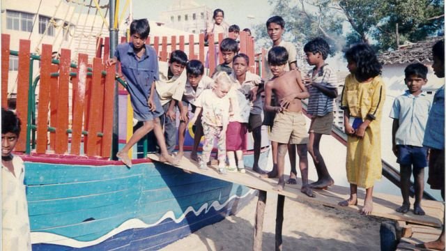 Children at the playground, 1995.