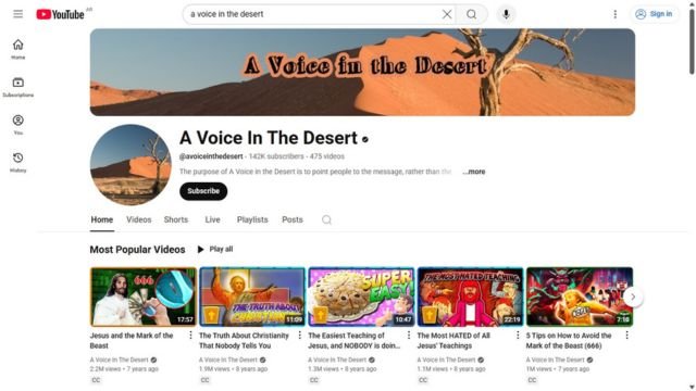 “A Voice in the Desert” YouTube channel.