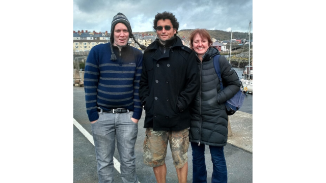 Bobby Kelly with Roland and Susan Gianstefani. Credits.