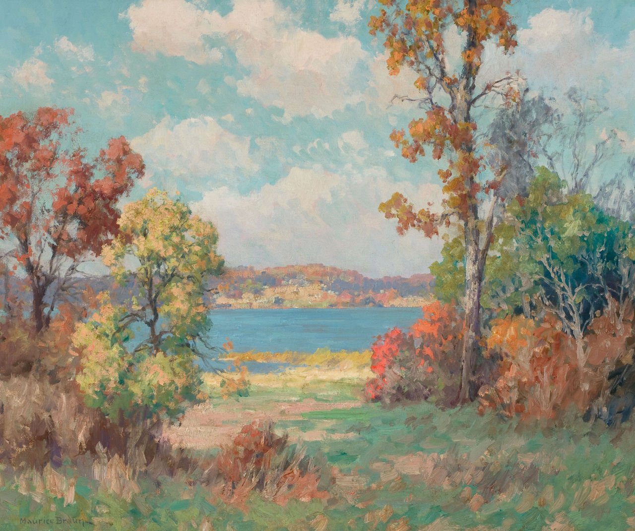 Maurice Braun, “Countryside with River” (n.d.).