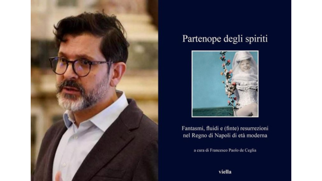 Editor Francesco Paolo de Ceglia (from Facebook) and the book “Partenope degli spiriti.”