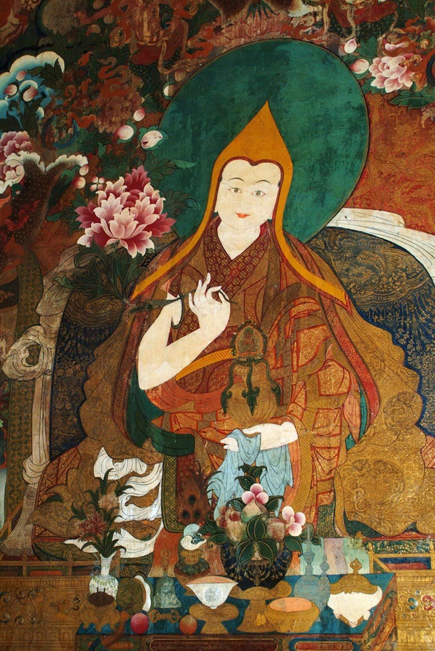 Mural depicting the 11th Dalai Lama, the only one selected via the Golden Urn. Credits.