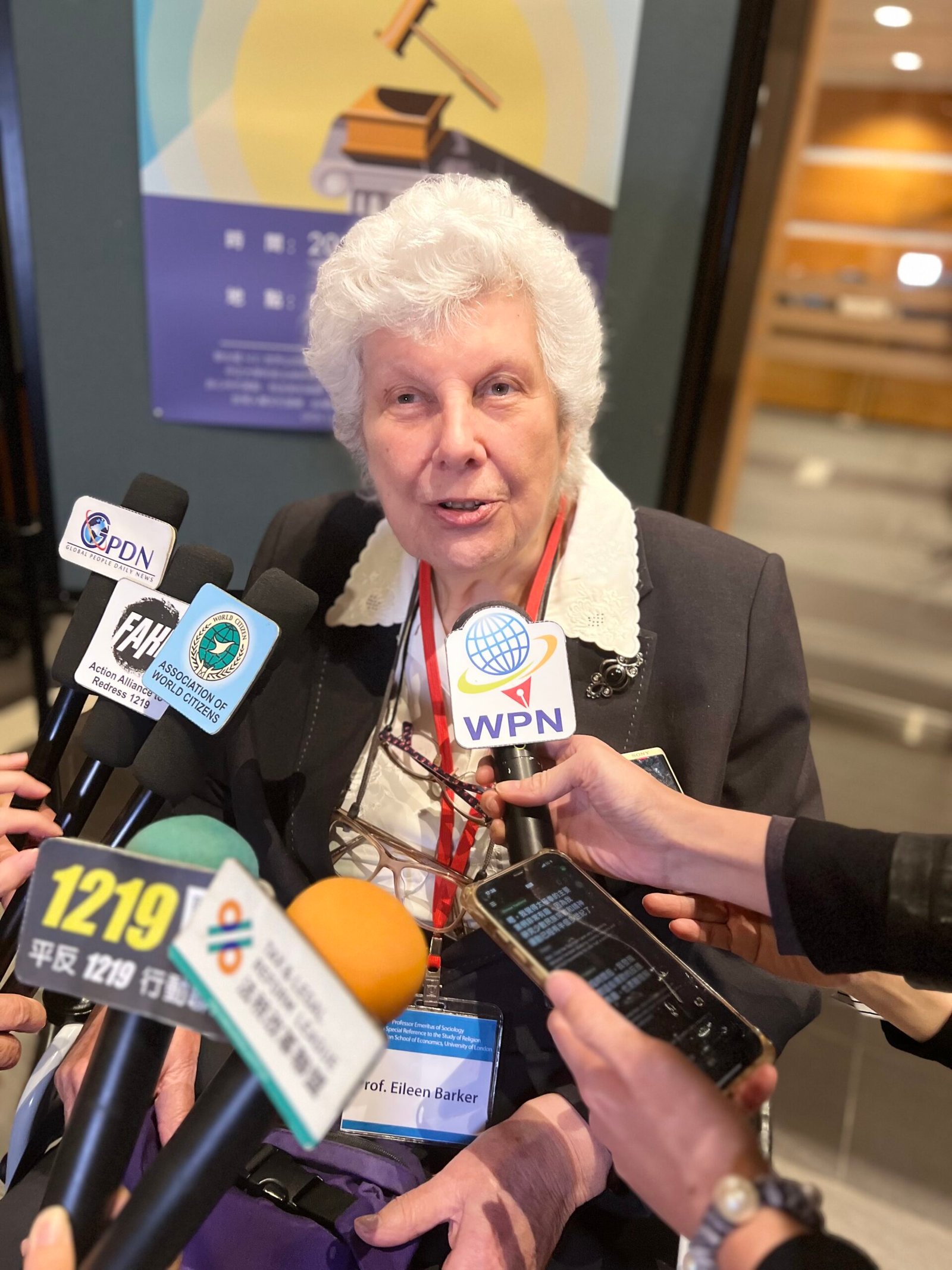 Eileen Barker interviewed in Taiwan about the Tai Ji Men case, 2024.