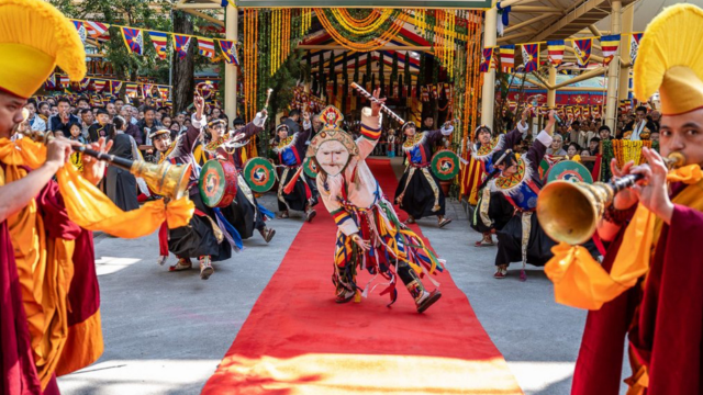 June Tenshug ceremony for the Dalai Lama. Photo by Tenzin Choejor. Source: Website of His Holiness the 14th Dalai Lama of Tibet.