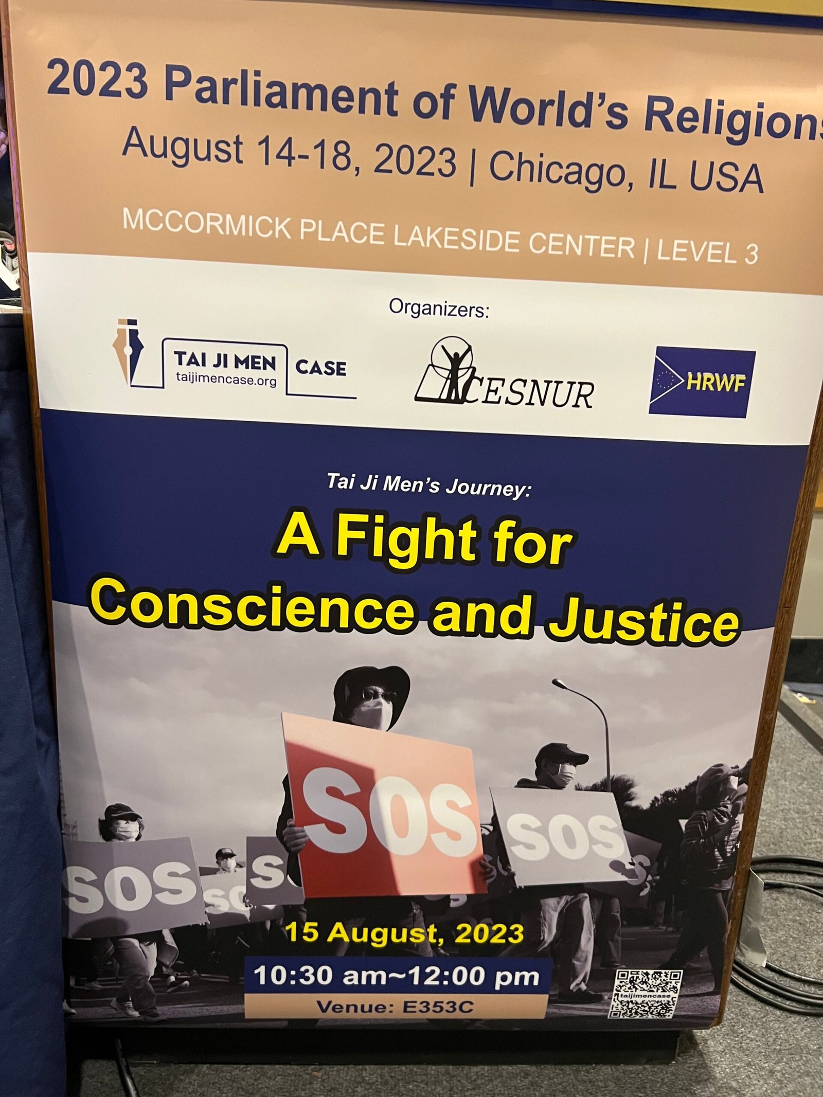 The event on the Tai Ji Men case at the Parliament of the World’s Religions, Chicago, August 15, 2023.