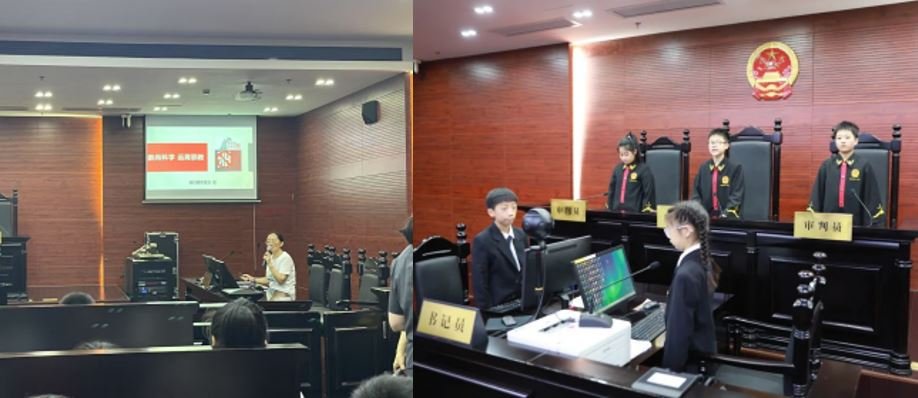 Guided by a real judge, children participate in a mock trial against xie jiao members. From Weibo.