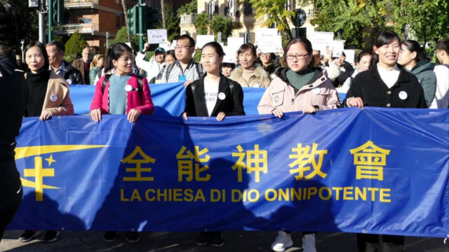 CAG refugees in Italy march for peace and human rights. From Facebook.