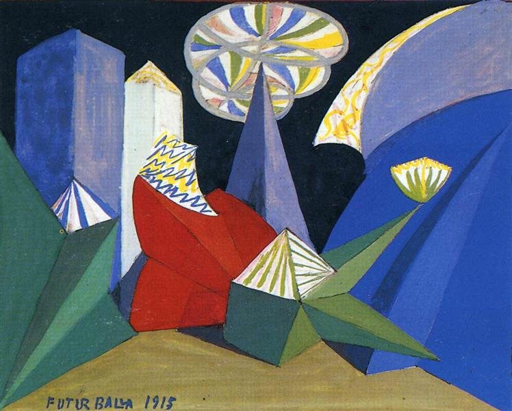 Giacomo Balla, sketch for Igor Stravinsky’s ballet “Feu d’artifice,” 1917.

