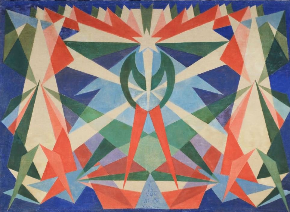 Giacomo Balla, “Genio futurista,” tapestry, 1925.