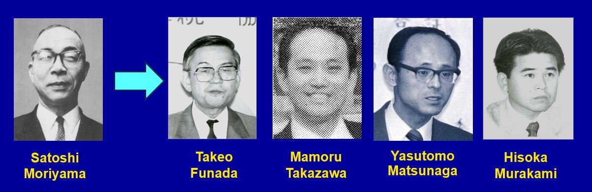 Pastor Moriyama and the pastors he trained in 1976.