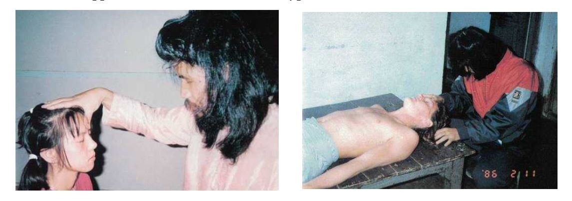  オウムにおける「シャクティーパット」の儀式（１９８６～１９８８）。麻原彰晃『イニシエーション』（オウム出版・１９８７年）より。