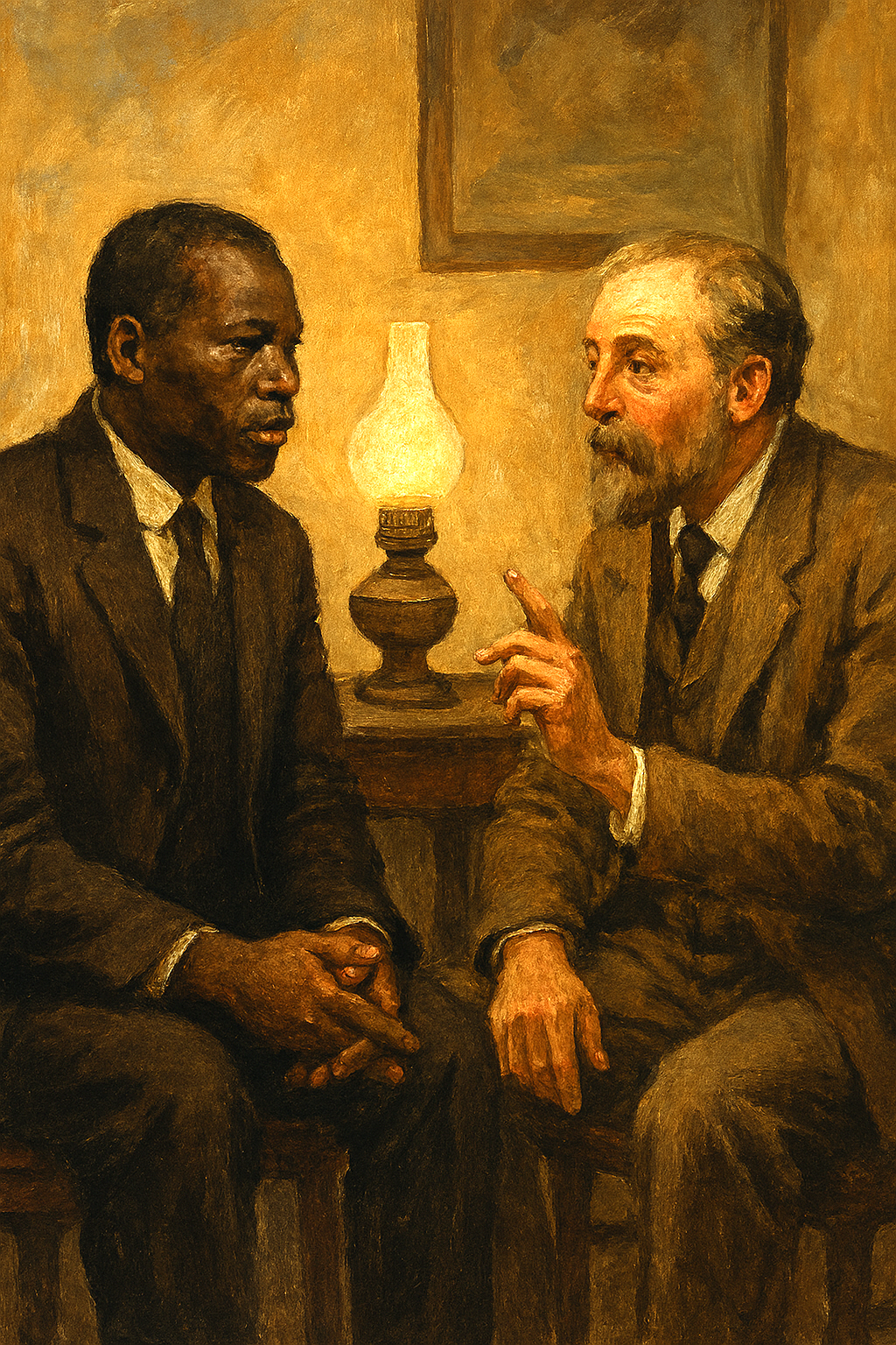 AI elaboration of a panel on the Dube-Haggard meeting at the Ohlange Institute.