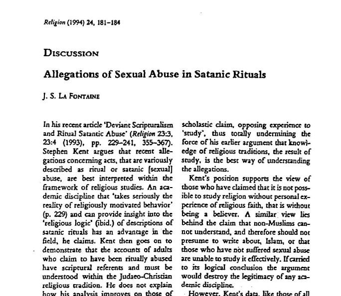 La Fontaine’s 1994 rebuttal to Kent