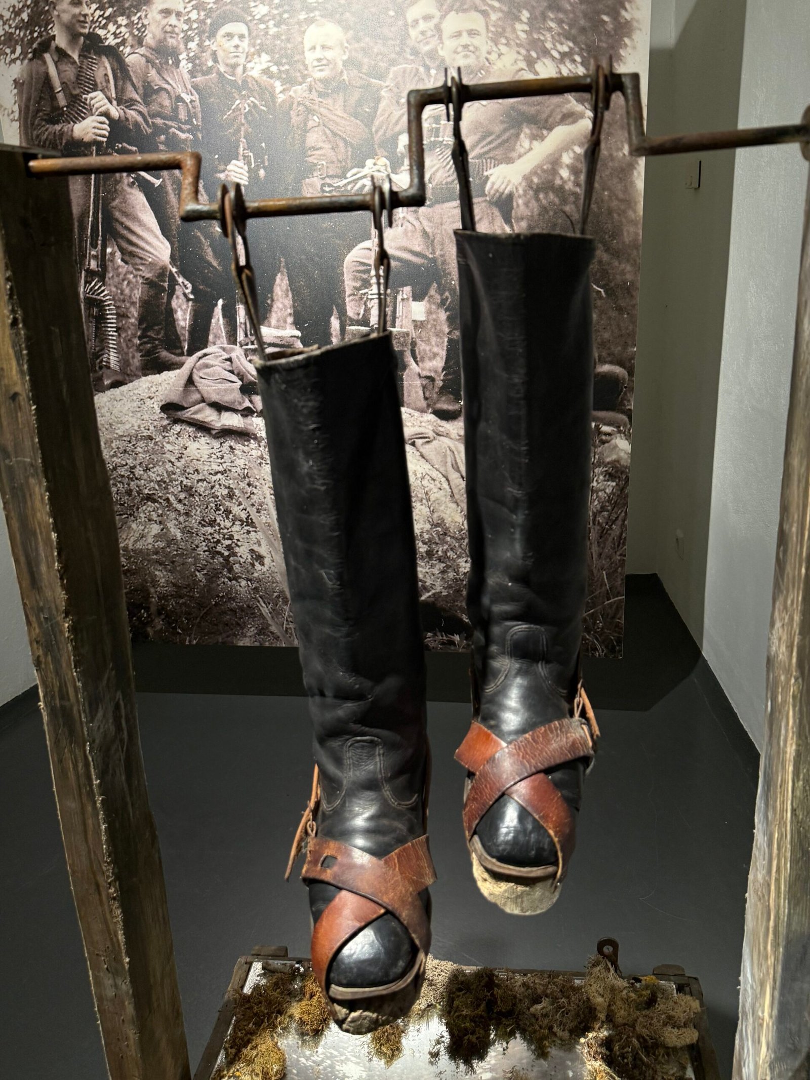 Partisan combat boots, from the exhibition.