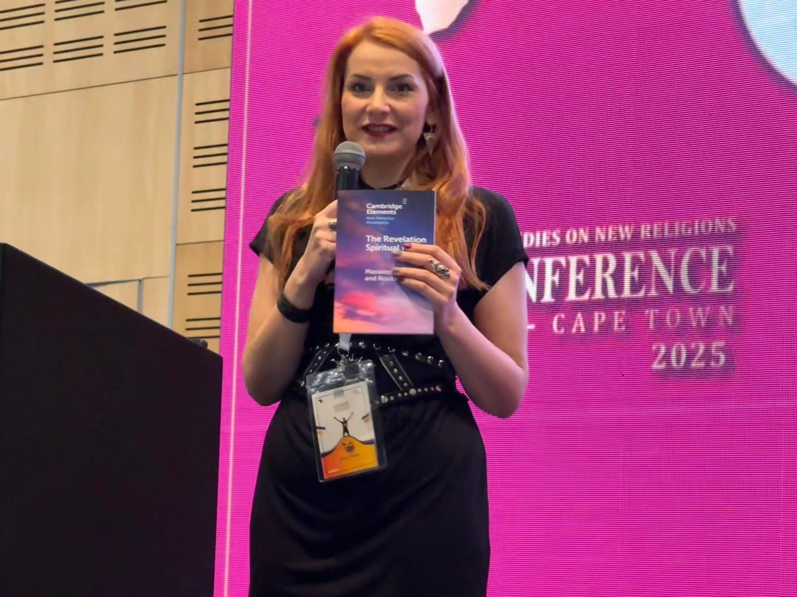 Dr. Karolina Maria Kotkowska of Jagiellonian University, Krakow, Poland, reviewing the book at the CESNUR 2025 conference.