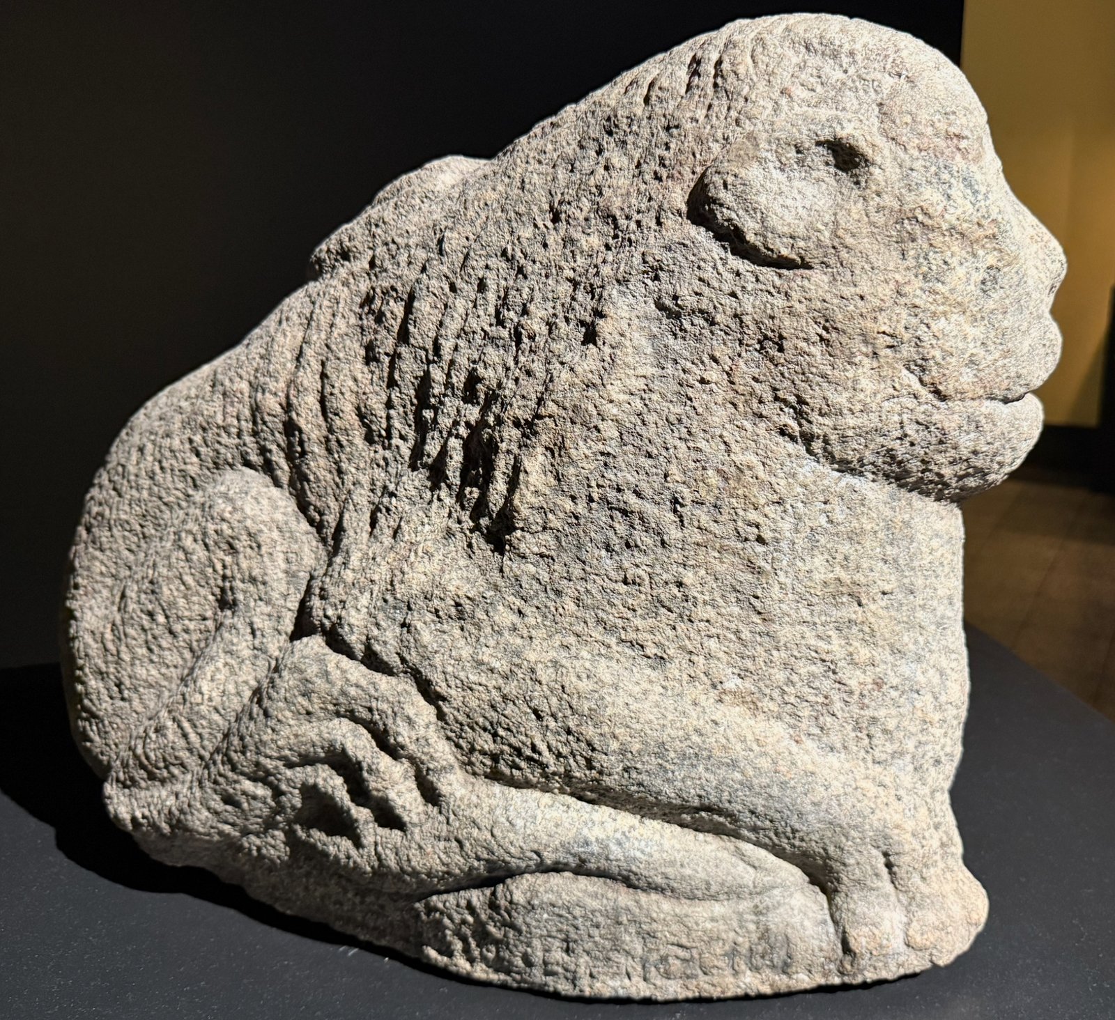 The lion: side view with the dragon.