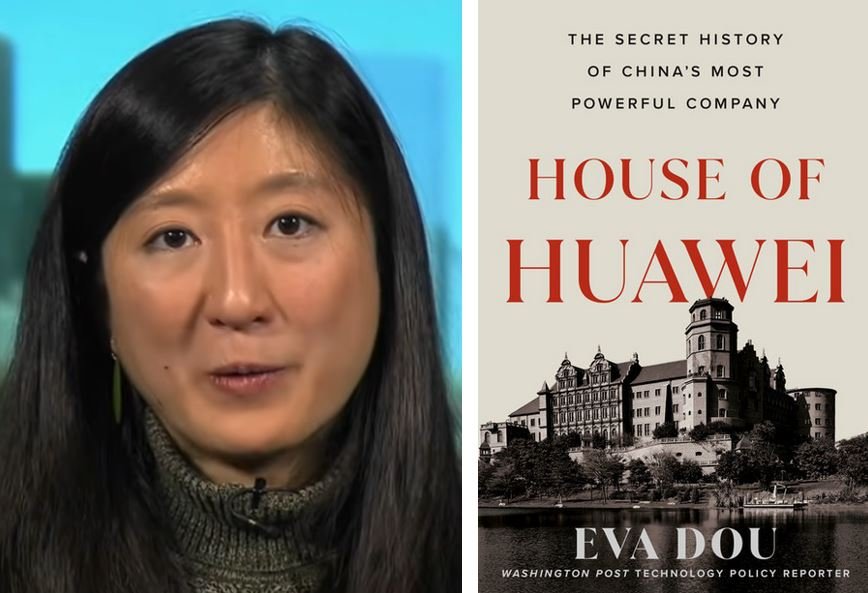 Eva Dou (screenshot) and her new book “House of Huawei.”
